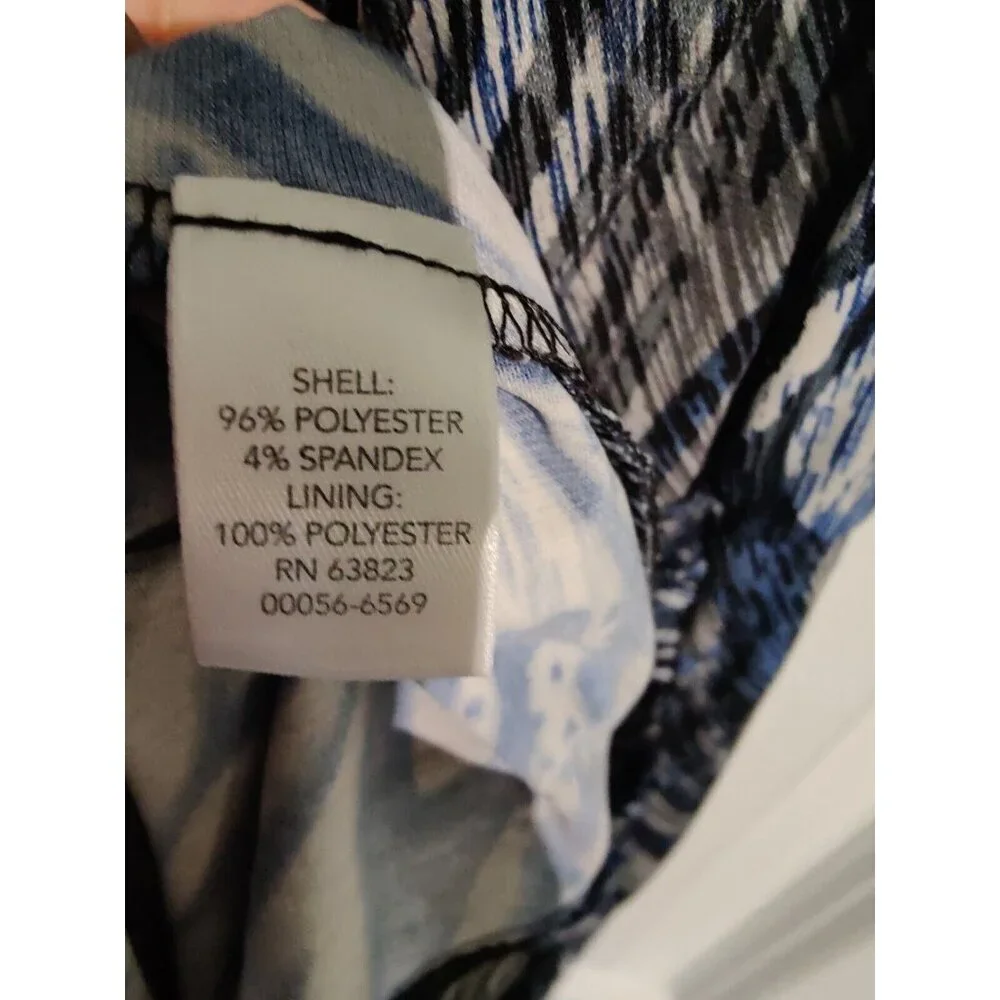 Christopher & Banks Sleeveless Blue & Gray Zebra Print Stretch Maxi Dress 10‎